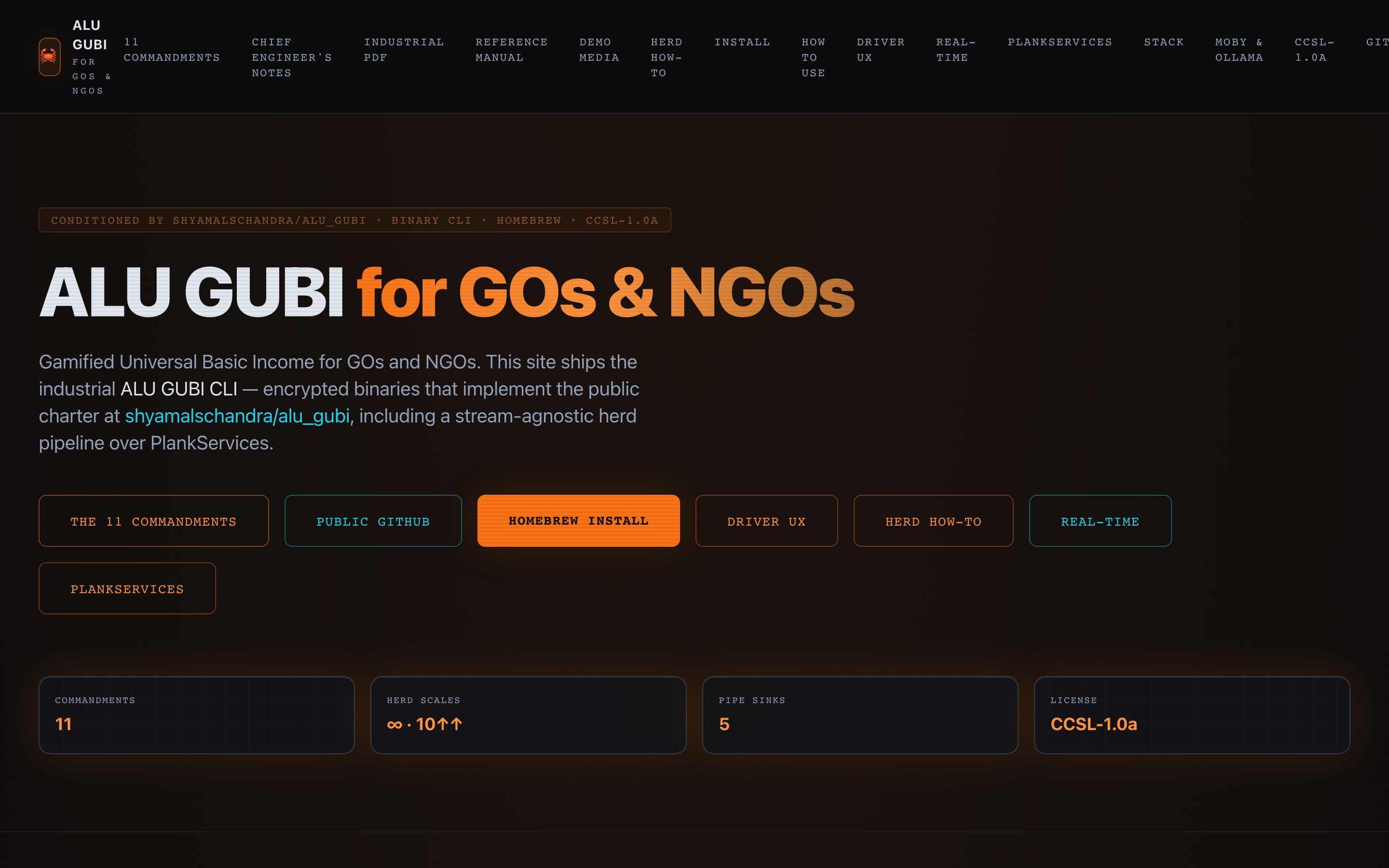 ALU GUBI GitHub Pages homepage demo screenshot